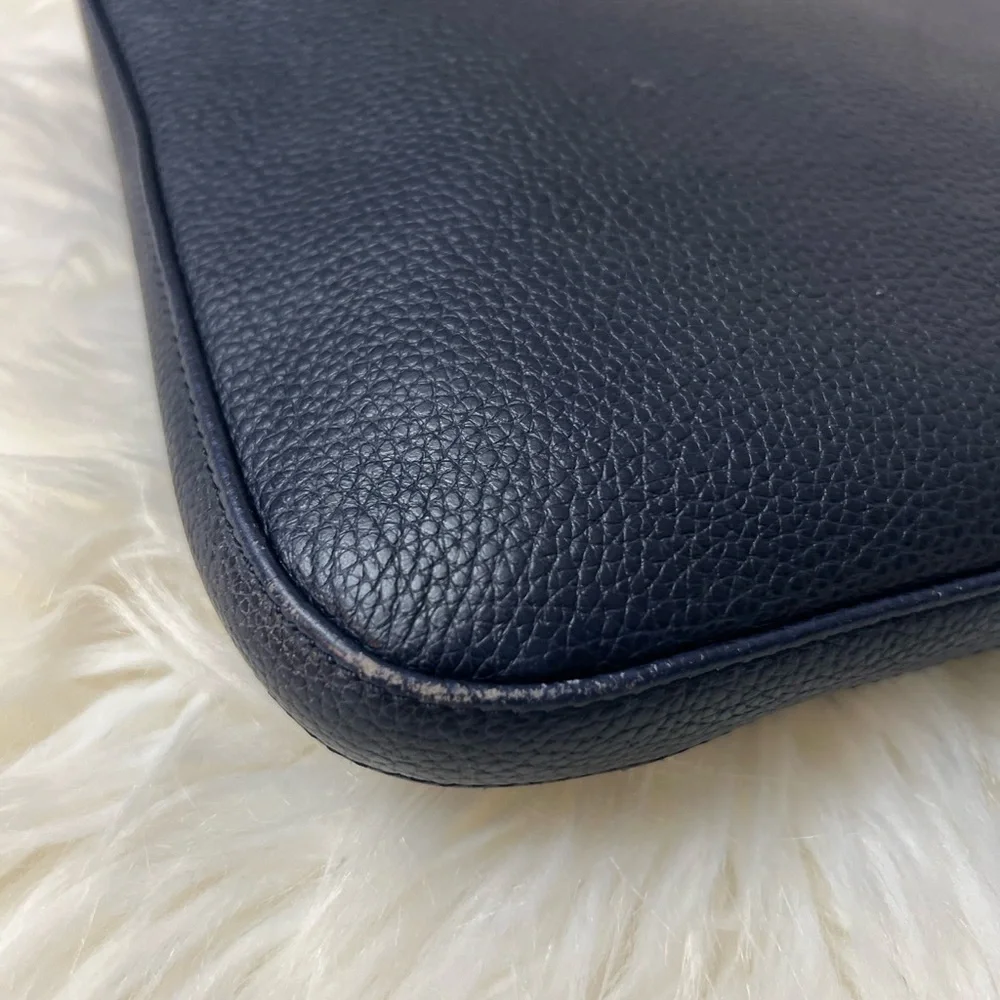 Longchamp Dark Leather Messenger Bag